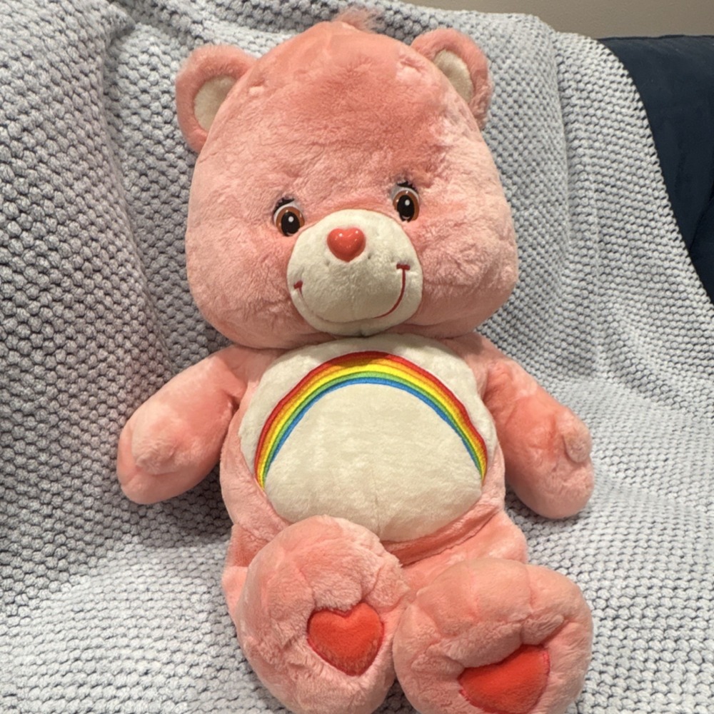 Care Bears Cheer Bear Plush Stuffed Animal Pink Surface Washable CR10803 2002